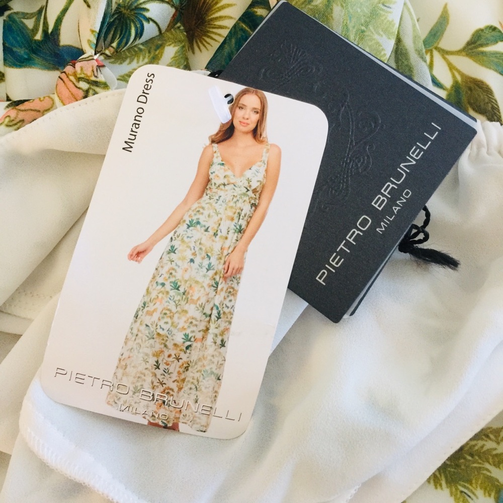 Pietro Brunelli Floral Maxi Dress - White and Green - Picture 6 of 7